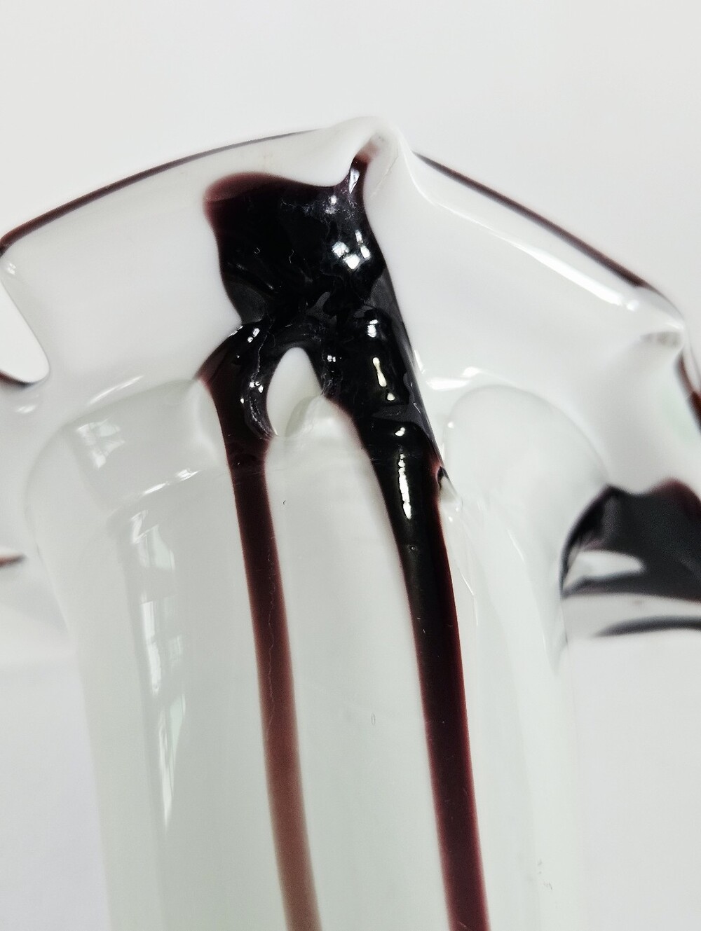 Vintage Murano Style Handblown Art Glass Calla Lily Jack-In-The-Pulpit Vase - Picture 12 of 16